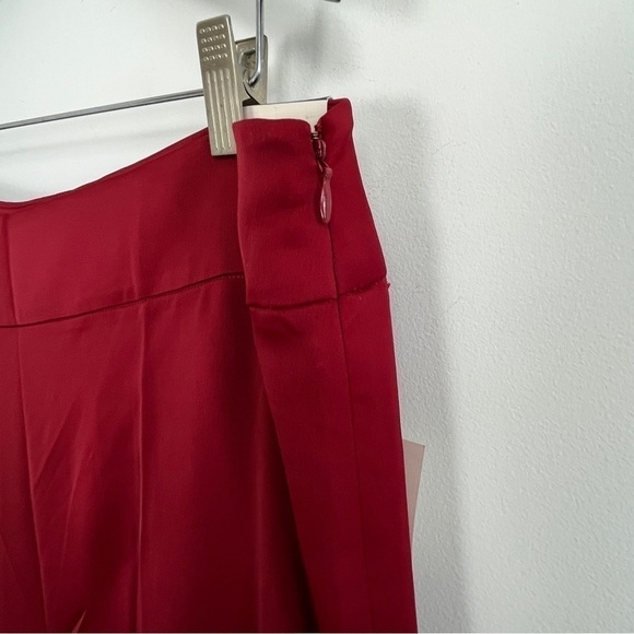 Anne Klein Satiny Wide Leg Trouser. Side Zip. Titian Red. Size 14. #603. NWT - Picture 6 of 7